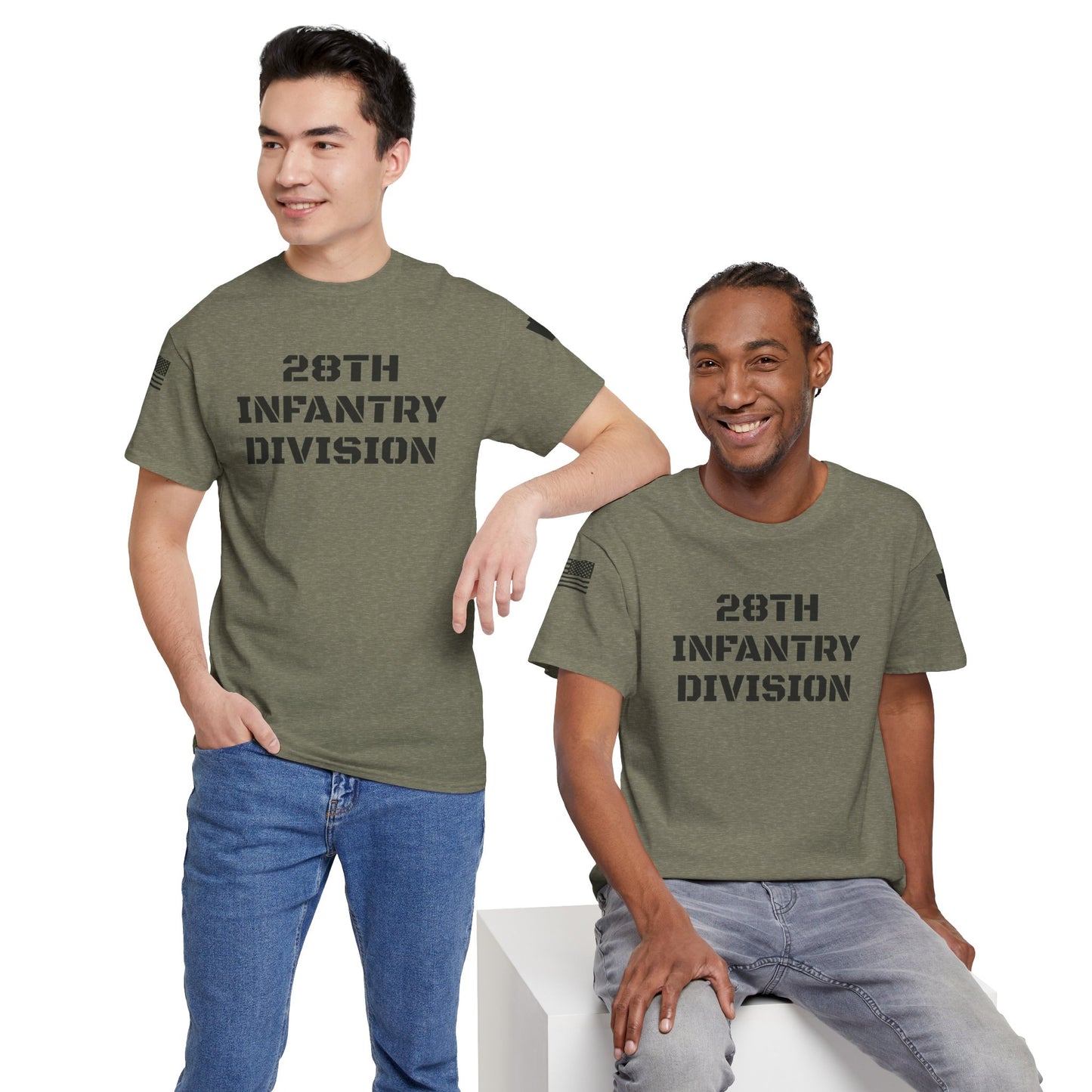 28th ID Black Keystone & Flag T-Shirt