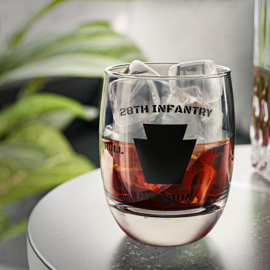 Black Keystone "Roll On" Whiskey Glass