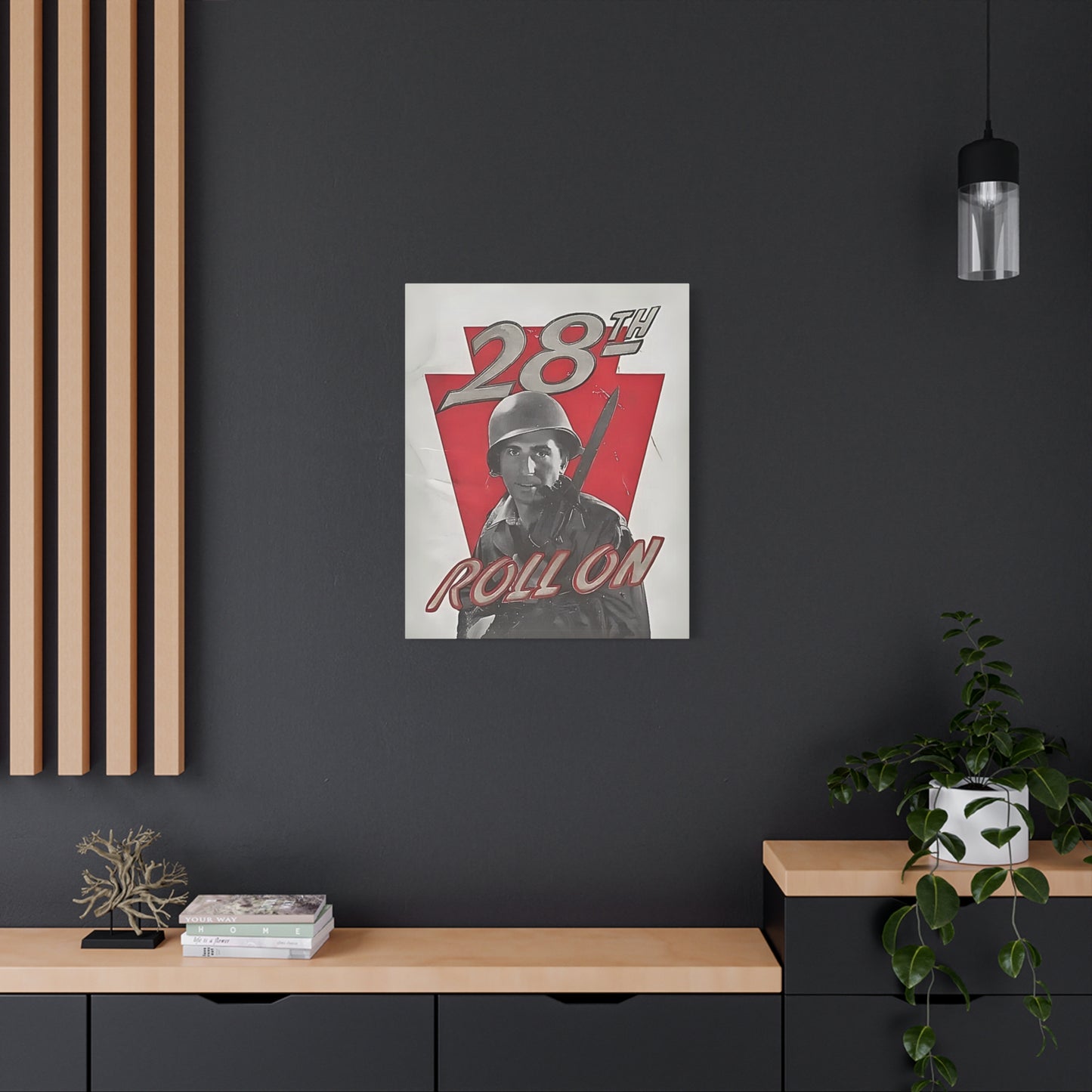 28th ID Roll On Vintage Military Wall Art Canvas