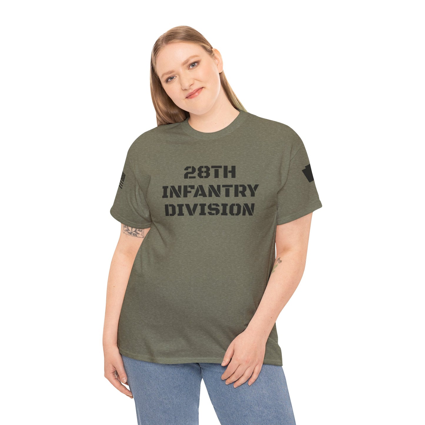 28th ID Black Keystone & Flag T-Shirt