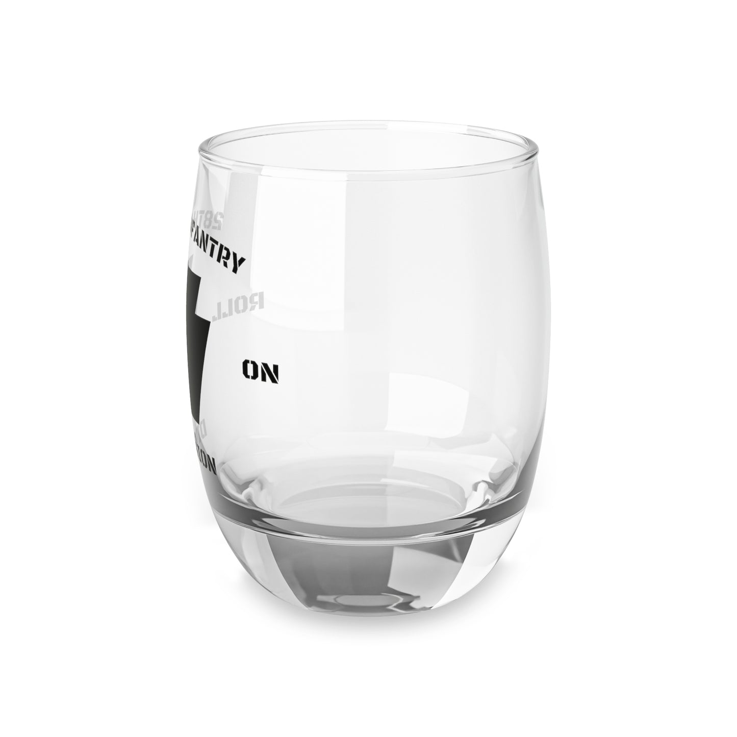 Black Keystone "Roll On" Whiskey Glass