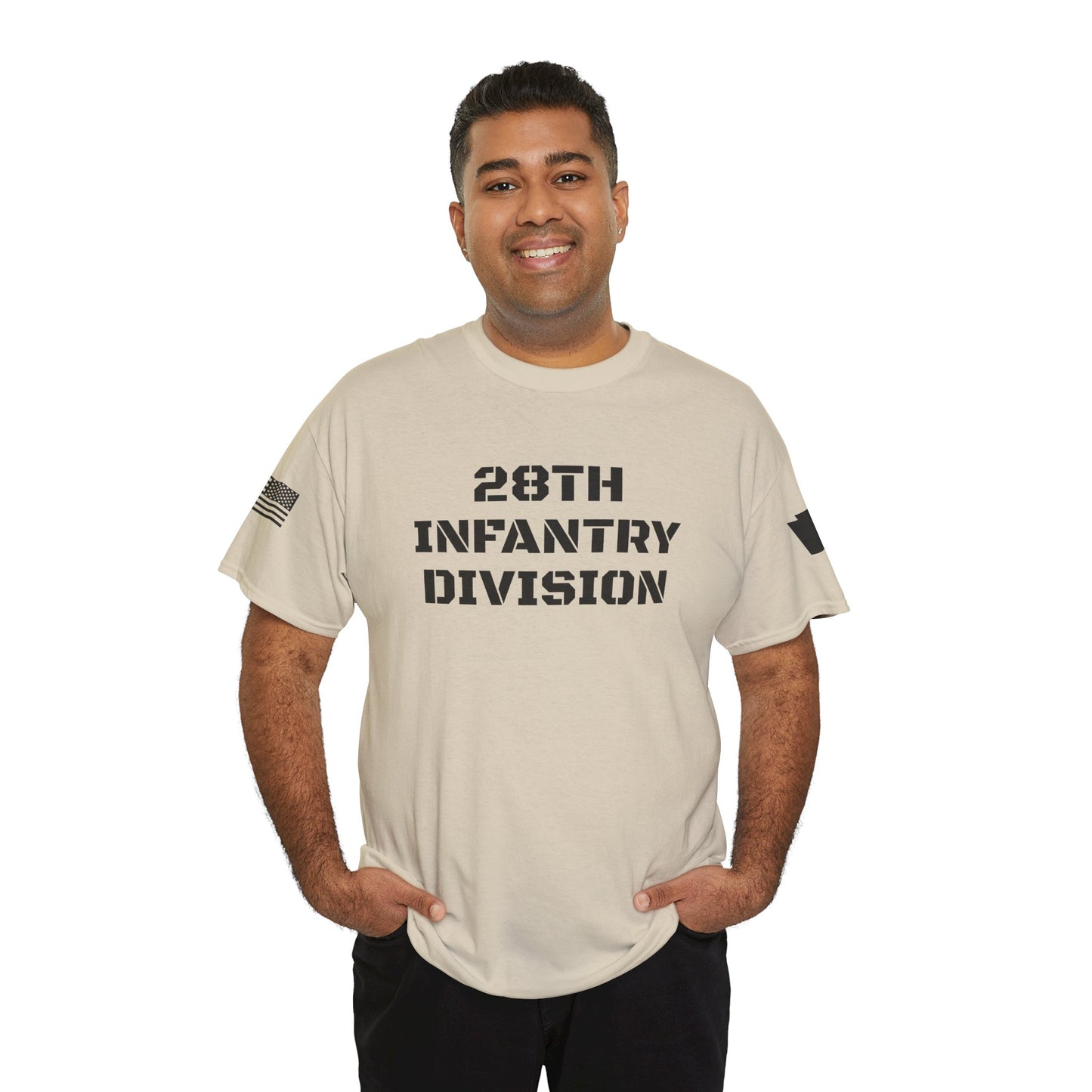 28th ID Black Keystone & Flag T-Shirt