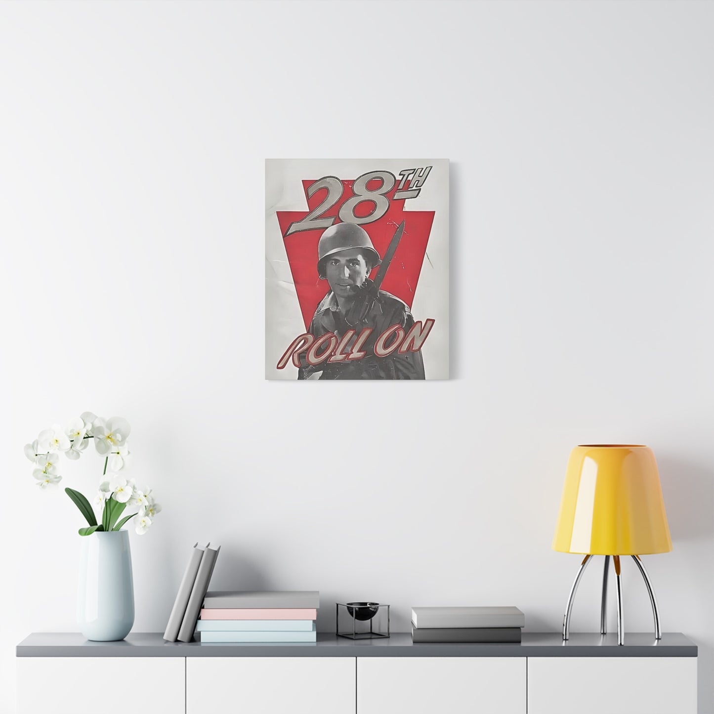 28th ID Roll On Vintage Military Wall Art Canvas