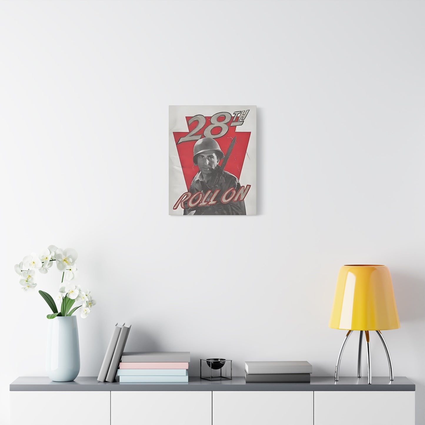 28th ID Roll On Vintage Military Wall Art Canvas