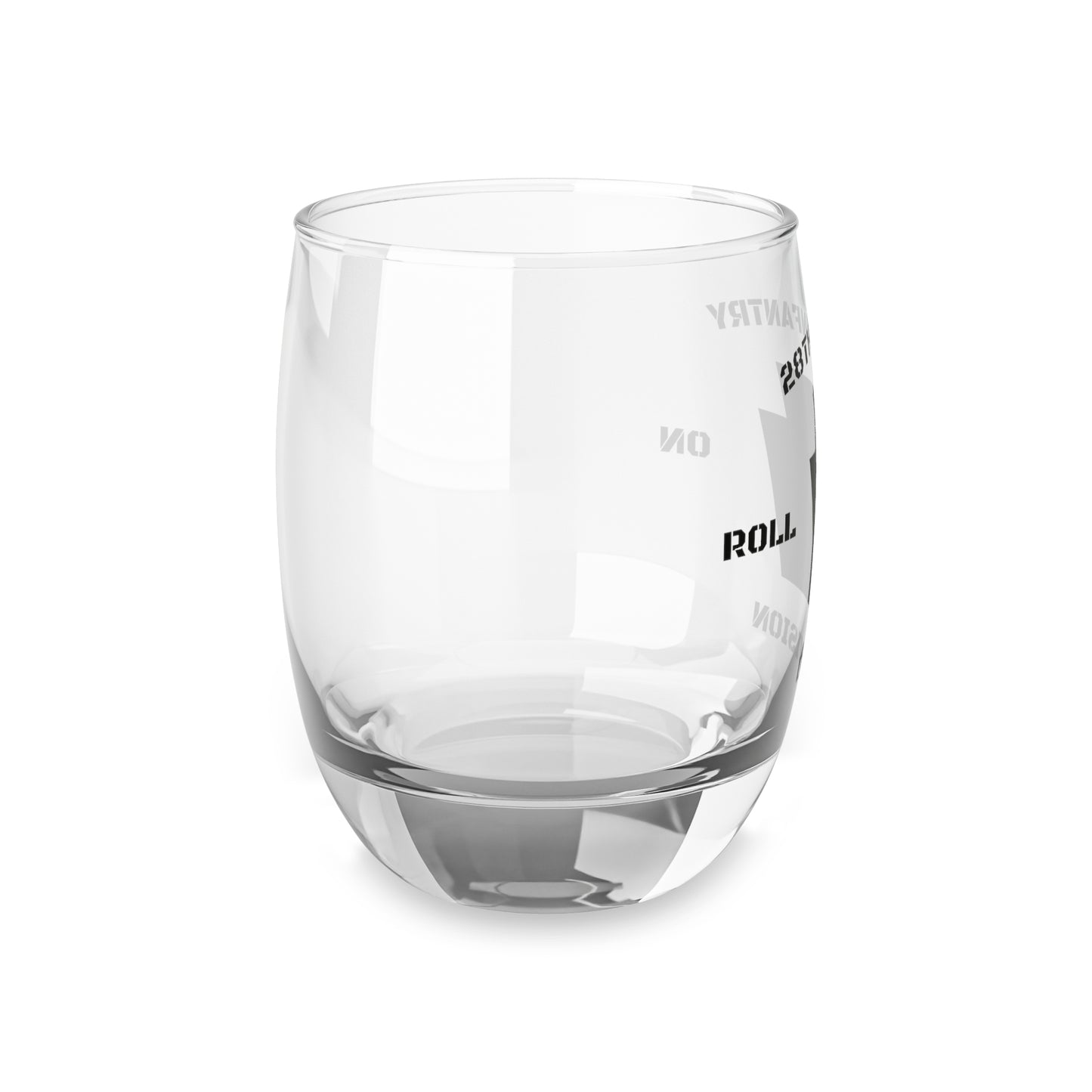 Black Keystone "Roll On" Whiskey Glass
