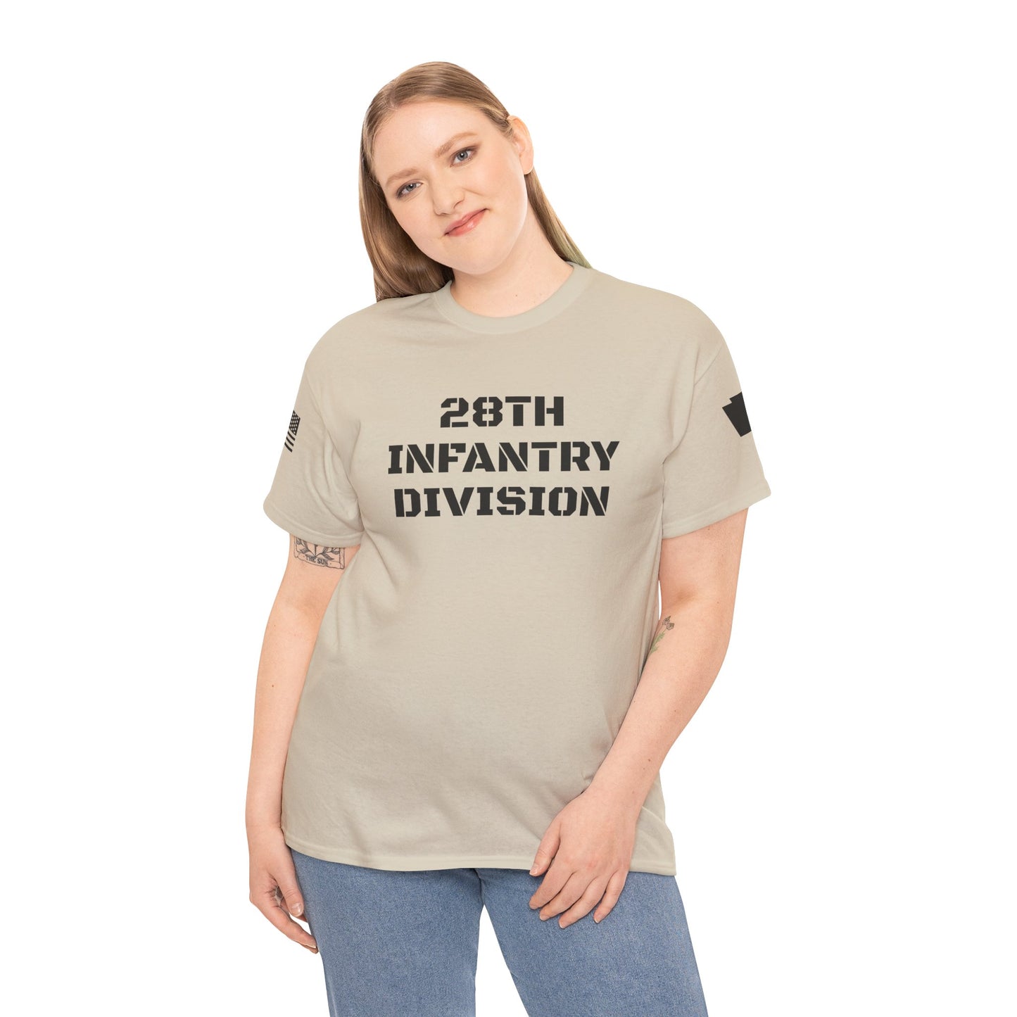 28th ID Black Keystone & Flag T-Shirt