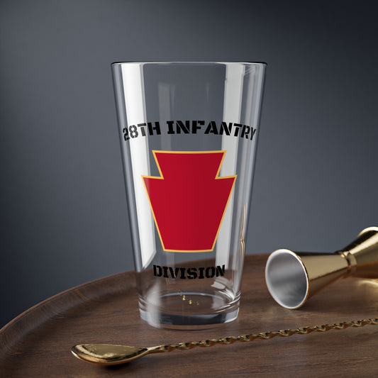 28th Infantry Division Red Keystone 16oz Glass