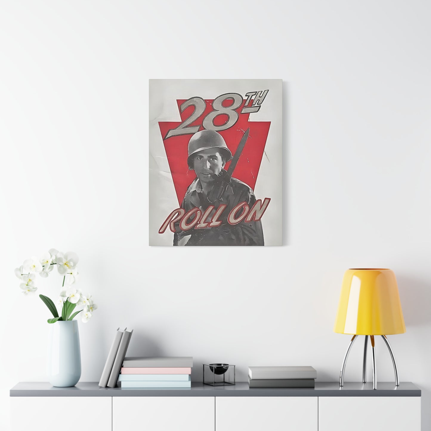 28th ID Roll On Vintage Military Wall Art Canvas