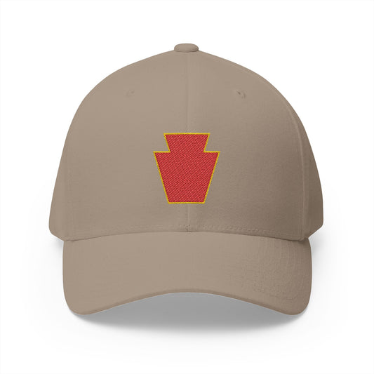 28th Infantry Division Embroidered Red Keystone Closed-Back Hat