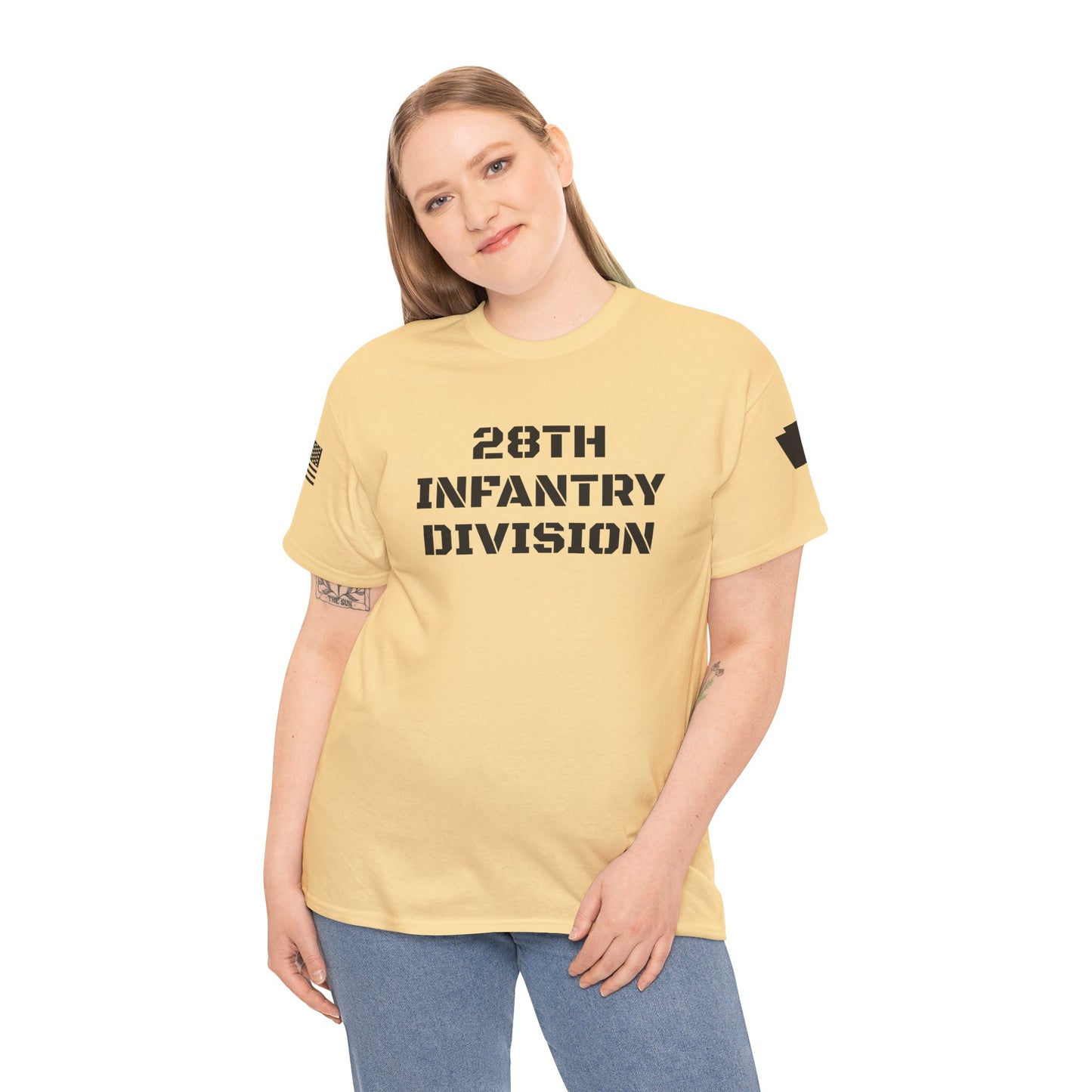 28th ID Black Keystone & Flag T-Shirt