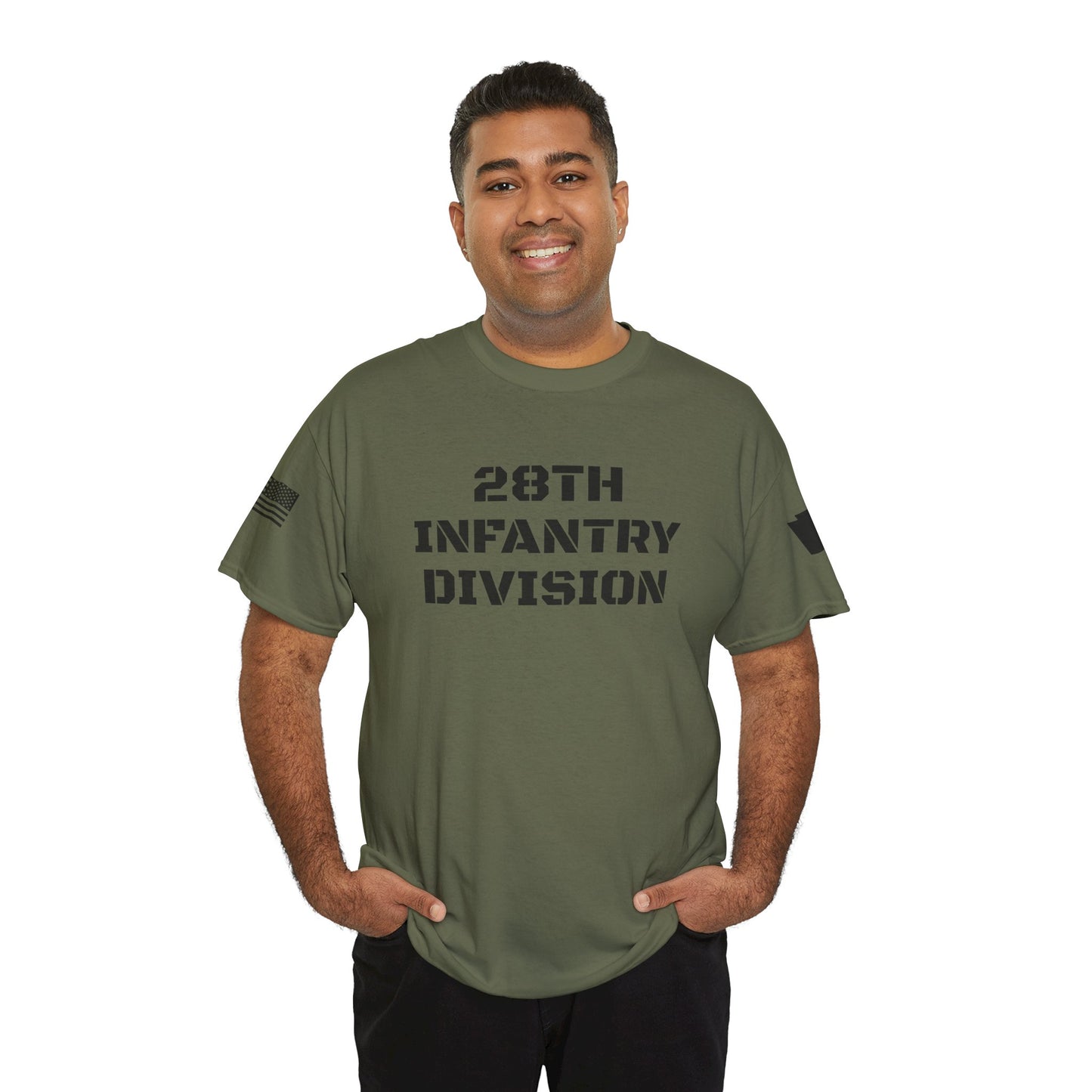 28th ID Black Keystone & Flag T-Shirt