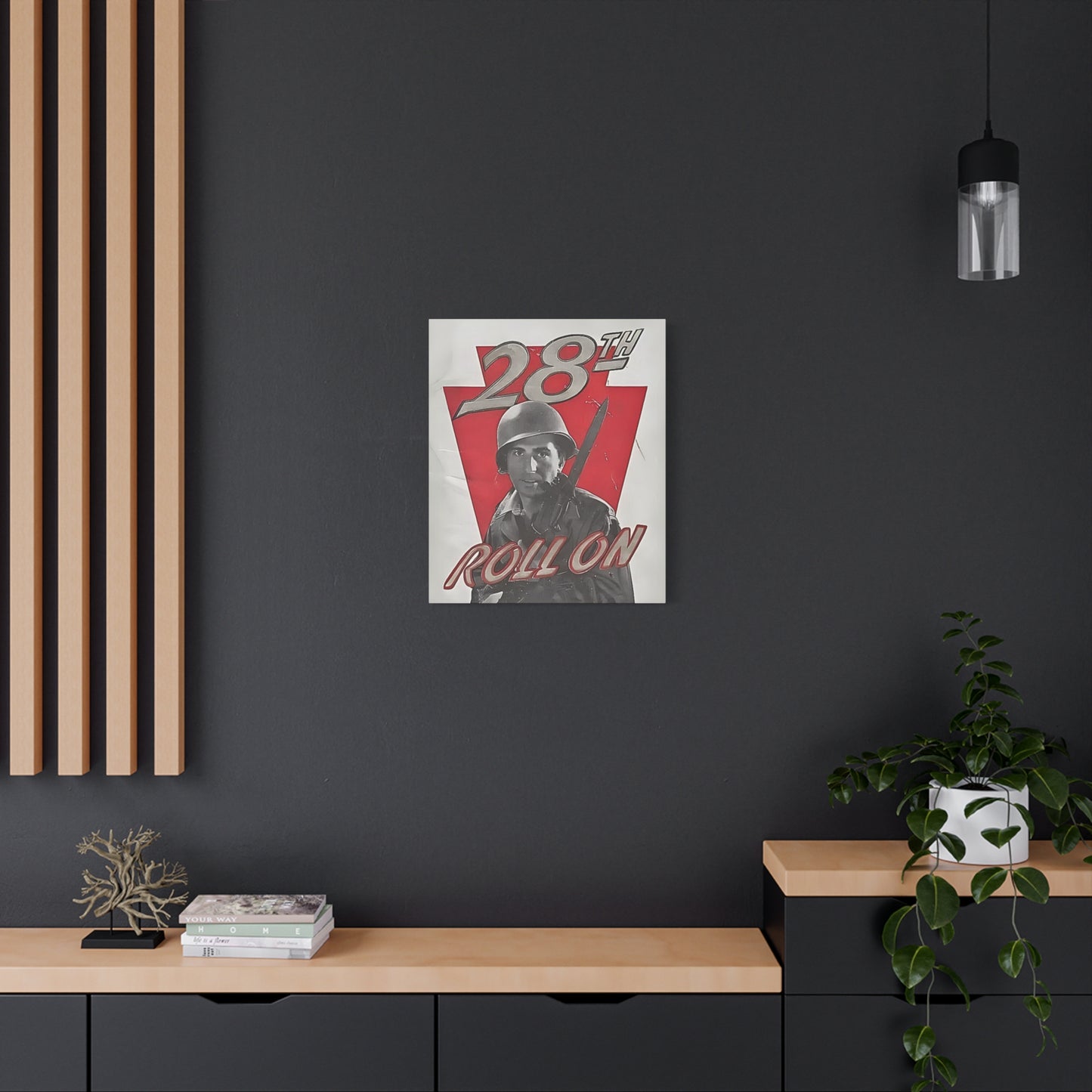 28th ID Roll On Vintage Military Wall Art Canvas