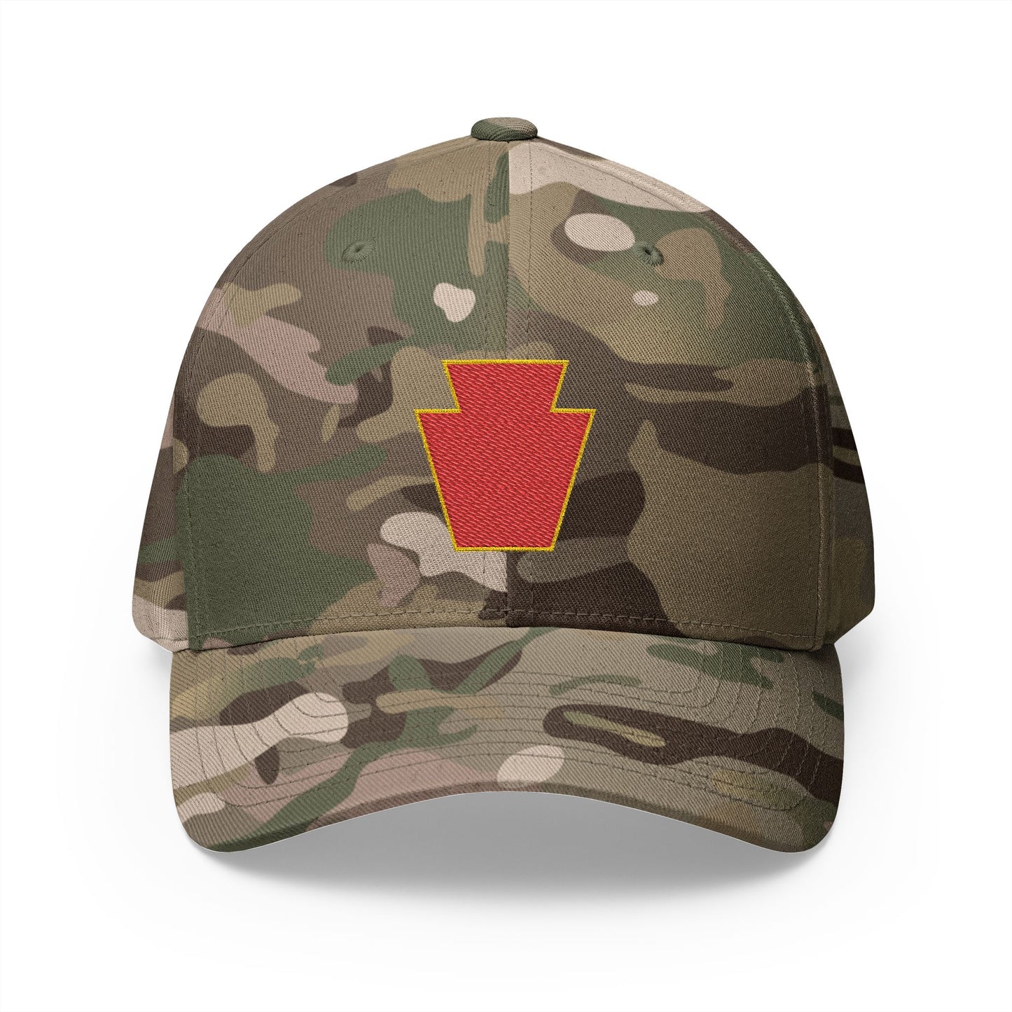 28th Infantry Division Embroidered Red Keystone Closed-Back Hat
