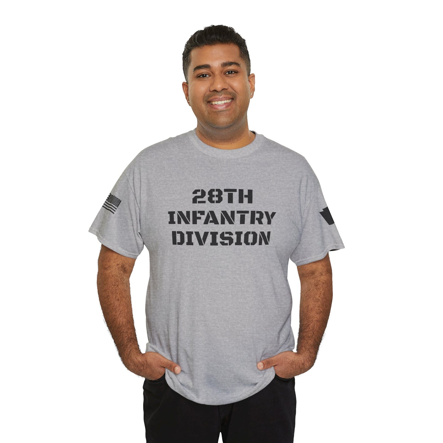 28th ID Black Keystone & Flag T-Shirt
