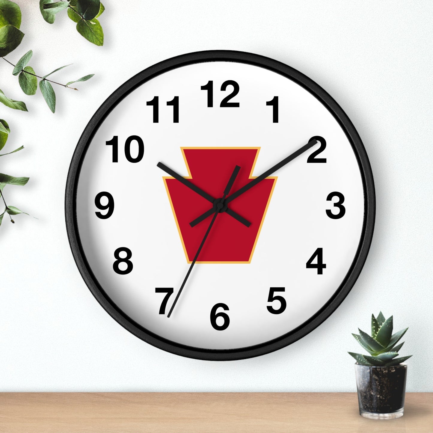 Red Keystone Wall Clock