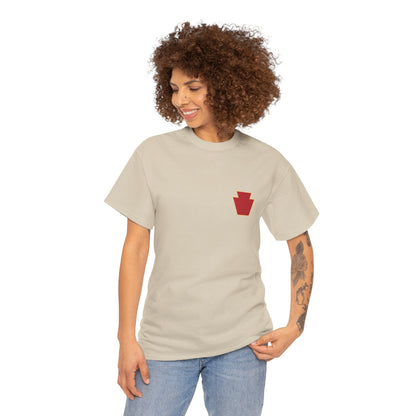 28th ID Simple Red Keystone - Unisex Cotton T-Shirt