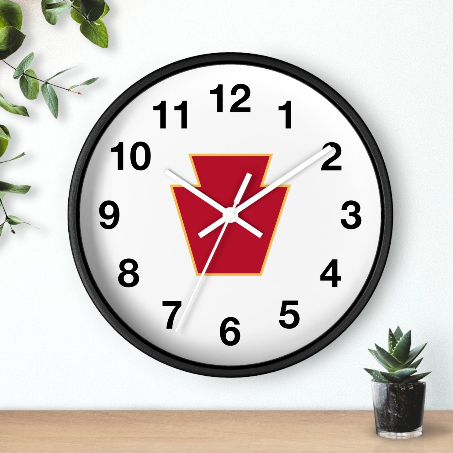 Red Keystone Wall Clock