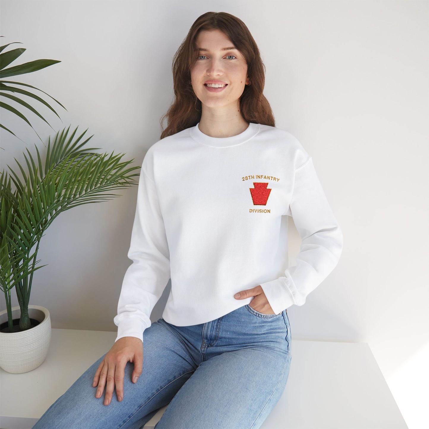 Red Keystone Embroidered Crewneck Sweatshirt