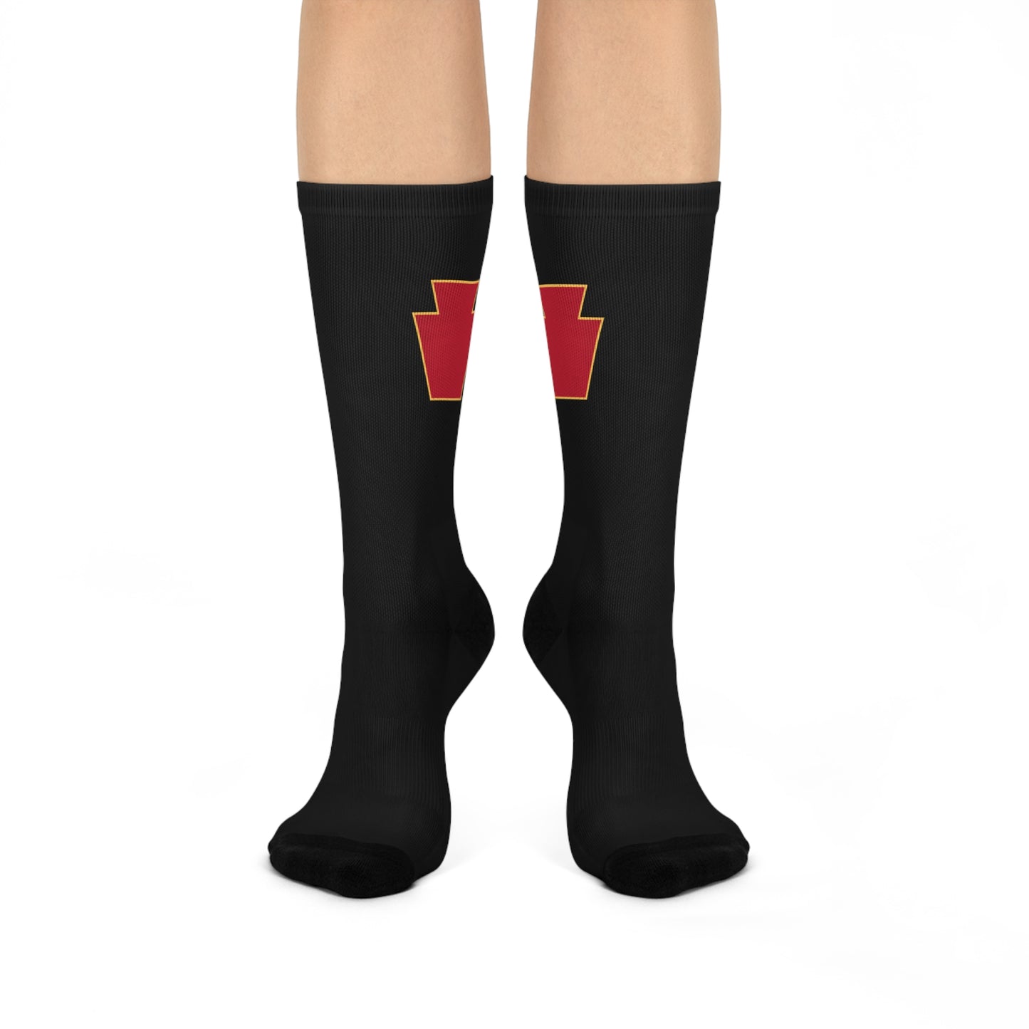 Red Keystone Cushioned Crew Socks