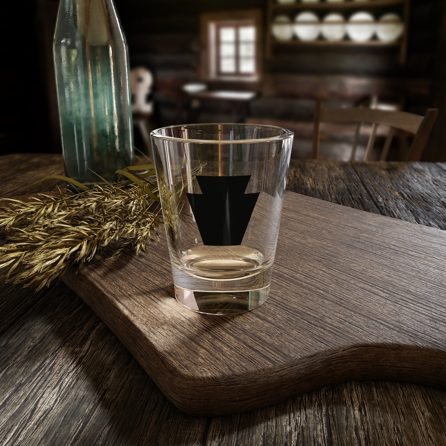 Simple Black Keystone 1.5oz Shot Glass