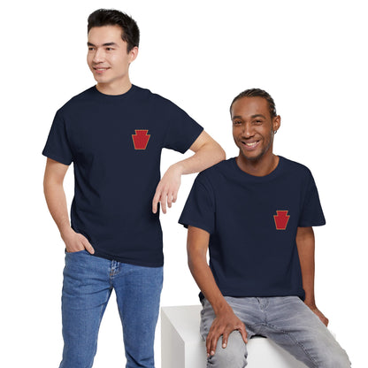 28th ID Simple Red Keystone - Unisex Cotton T-Shirt