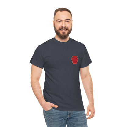 28th ID Simple Red Keystone - Unisex Cotton T-Shirt