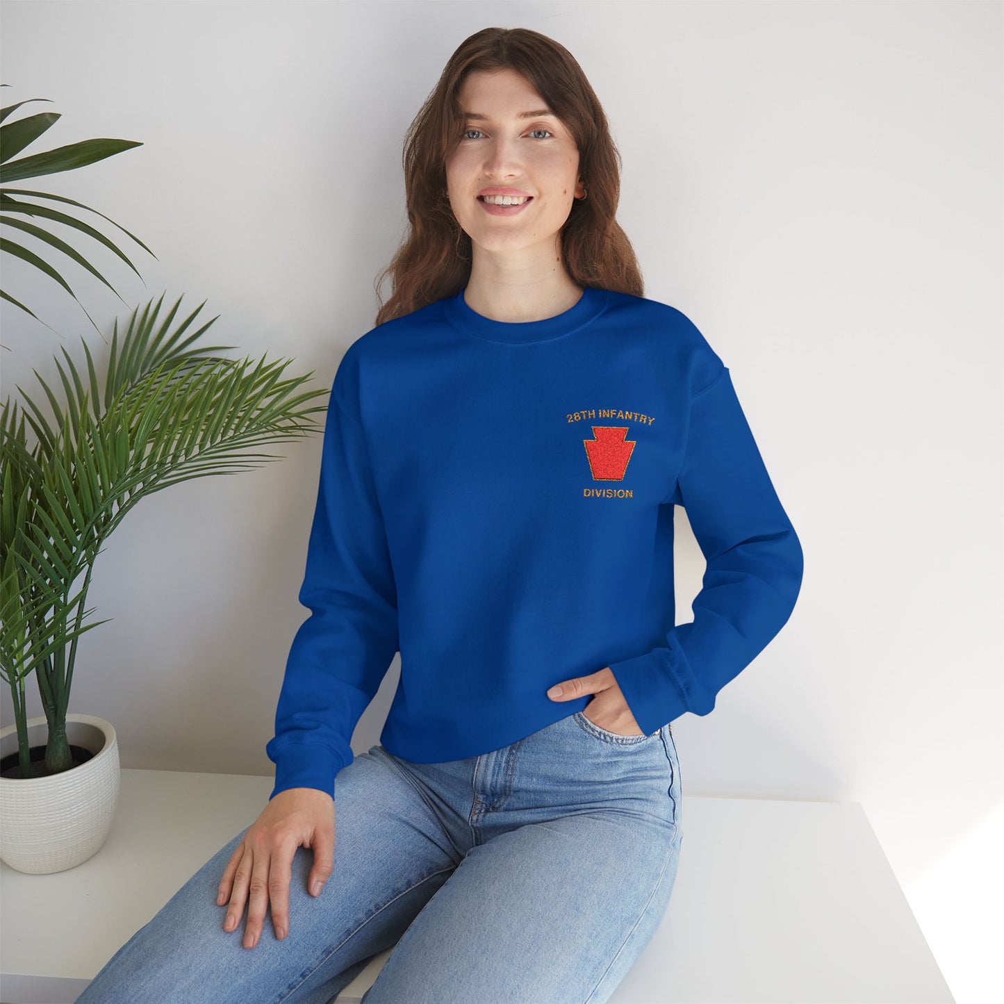 Red Keystone Embroidered Crewneck Sweatshirt