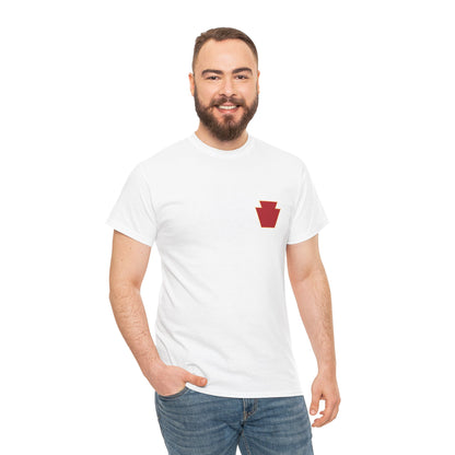 28th ID Simple Red Keystone - Unisex Cotton T-Shirt