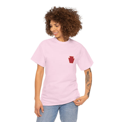 28th ID Simple Red Keystone - Unisex Cotton T-Shirt