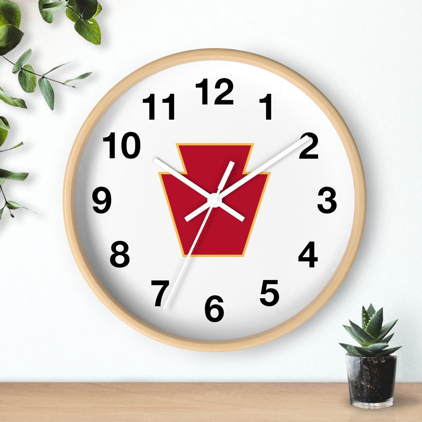 Red Keystone Wall Clock