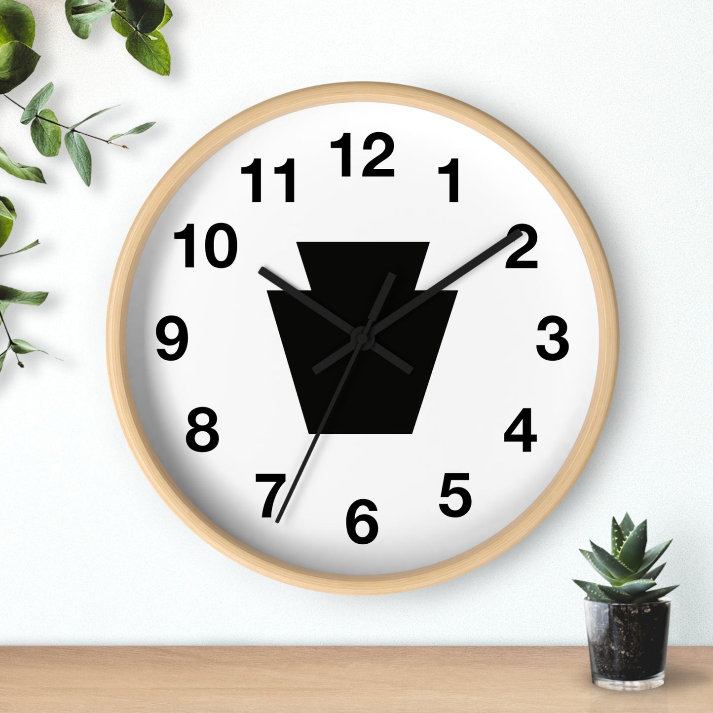 Black Keystone Wall Clock