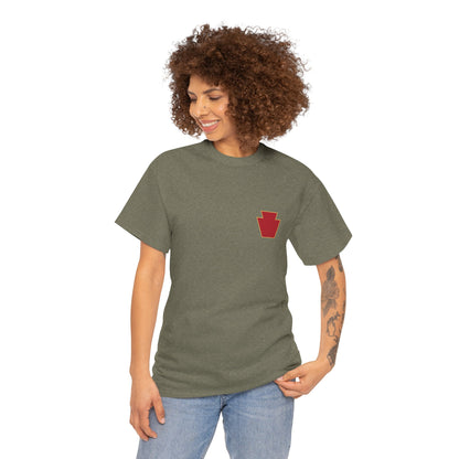 28th ID Simple Red Keystone - Unisex Cotton T-Shirt