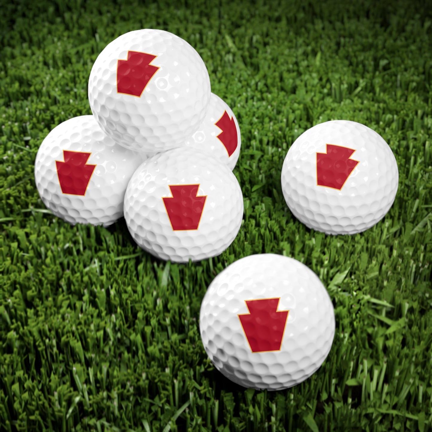 Red Keystone Golf Balls, 6pcs