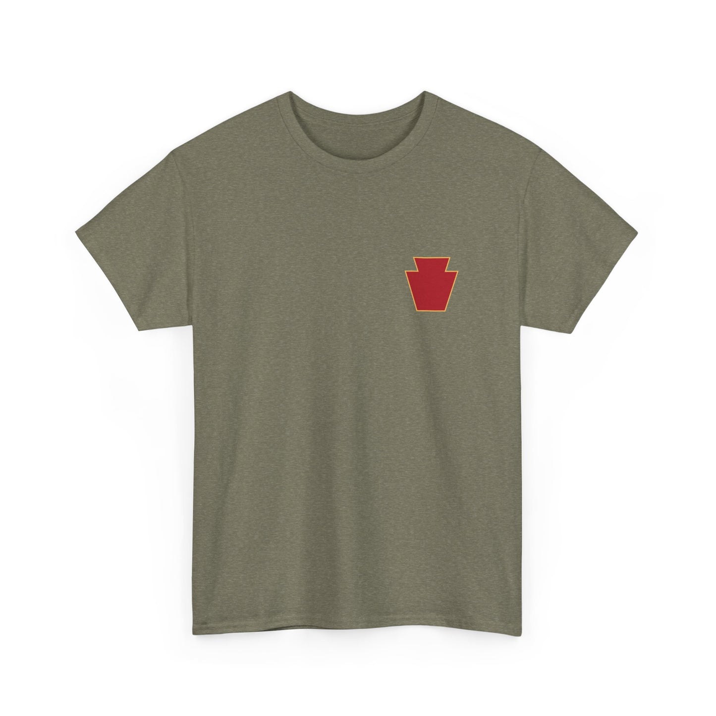 28th ID Simple Red Keystone - Unisex Cotton T-Shirt