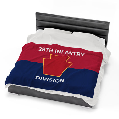 28th Infantry Division Colors Velveteen Plush Blanket