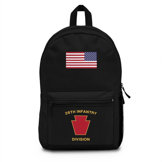 Red Keystone American Flag Black Backpack