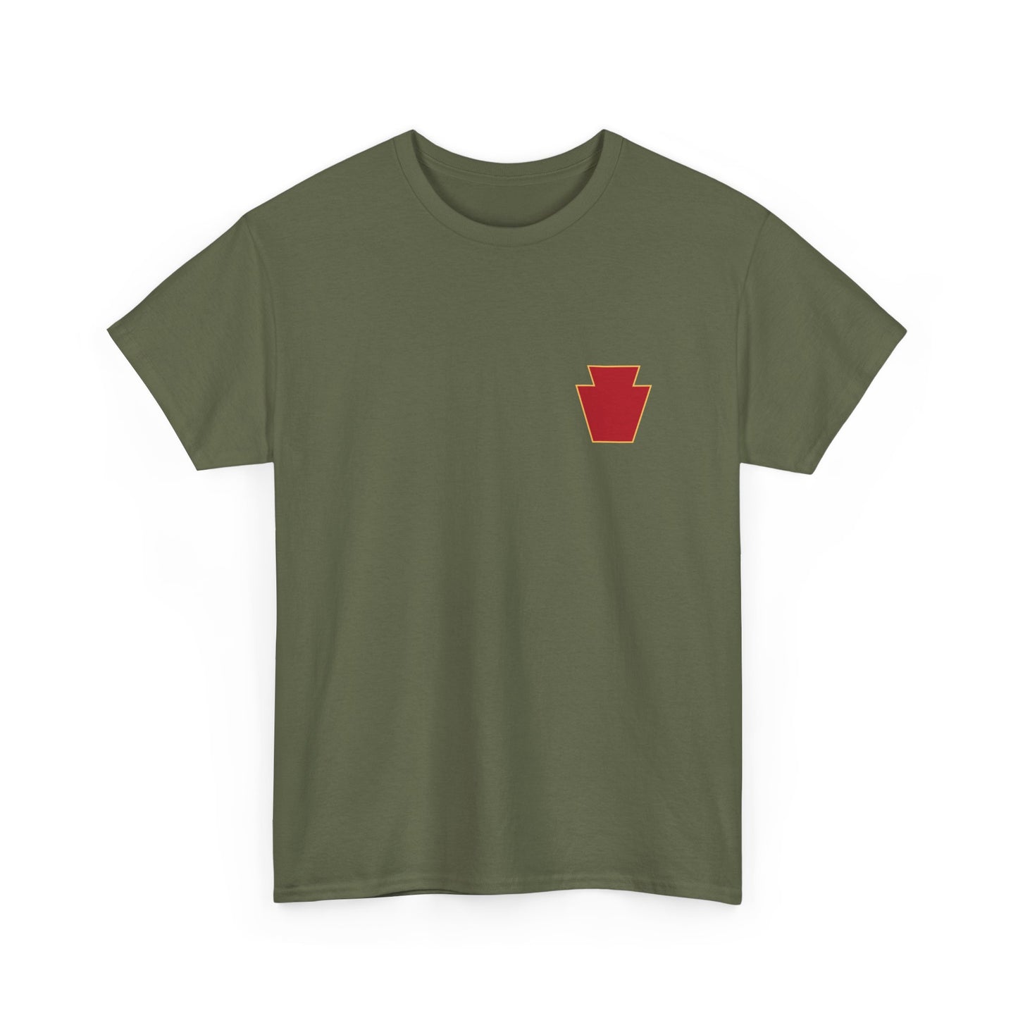 28th ID Simple Red Keystone - Unisex Cotton T-Shirt