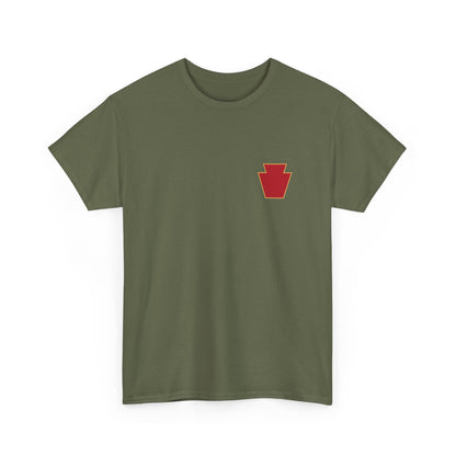 28th ID Simple Red Keystone - Unisex Cotton T-Shirt