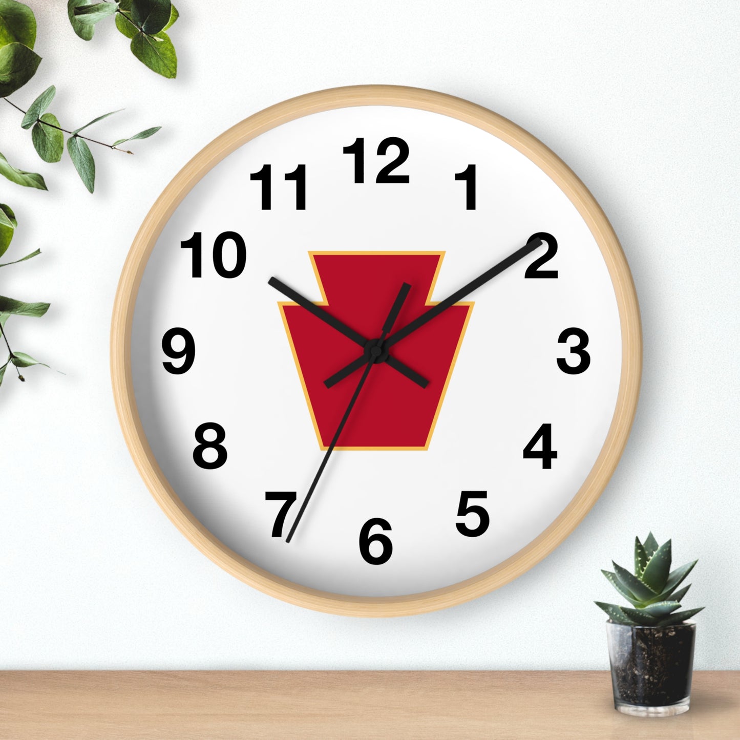 Red Keystone Wall Clock