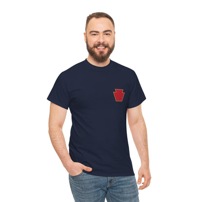 28th ID Simple Red Keystone - Unisex Cotton T-Shirt