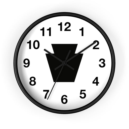 Black Keystone Wall Clock