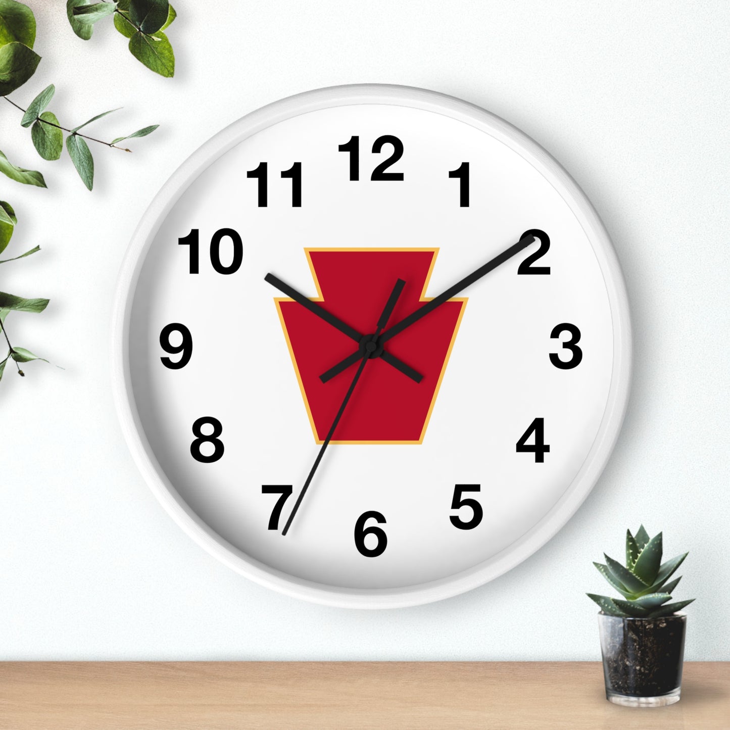 Red Keystone Wall Clock