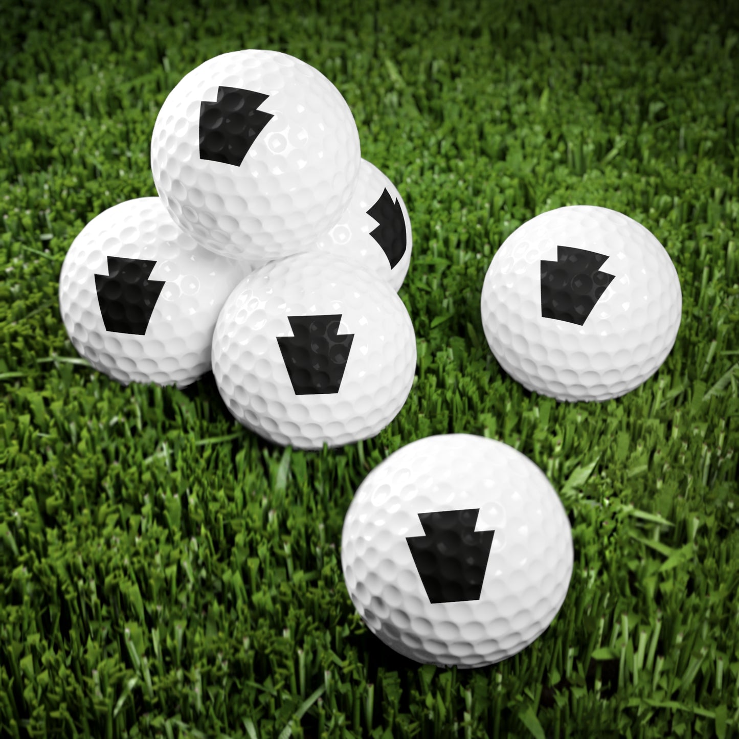 Black Keystone Golf Balls, 6pcs