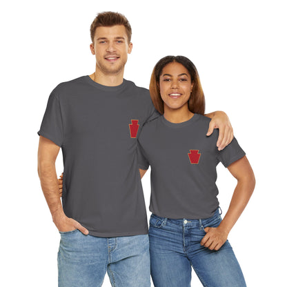 28th ID Simple Red Keystone - Unisex Cotton T-Shirt