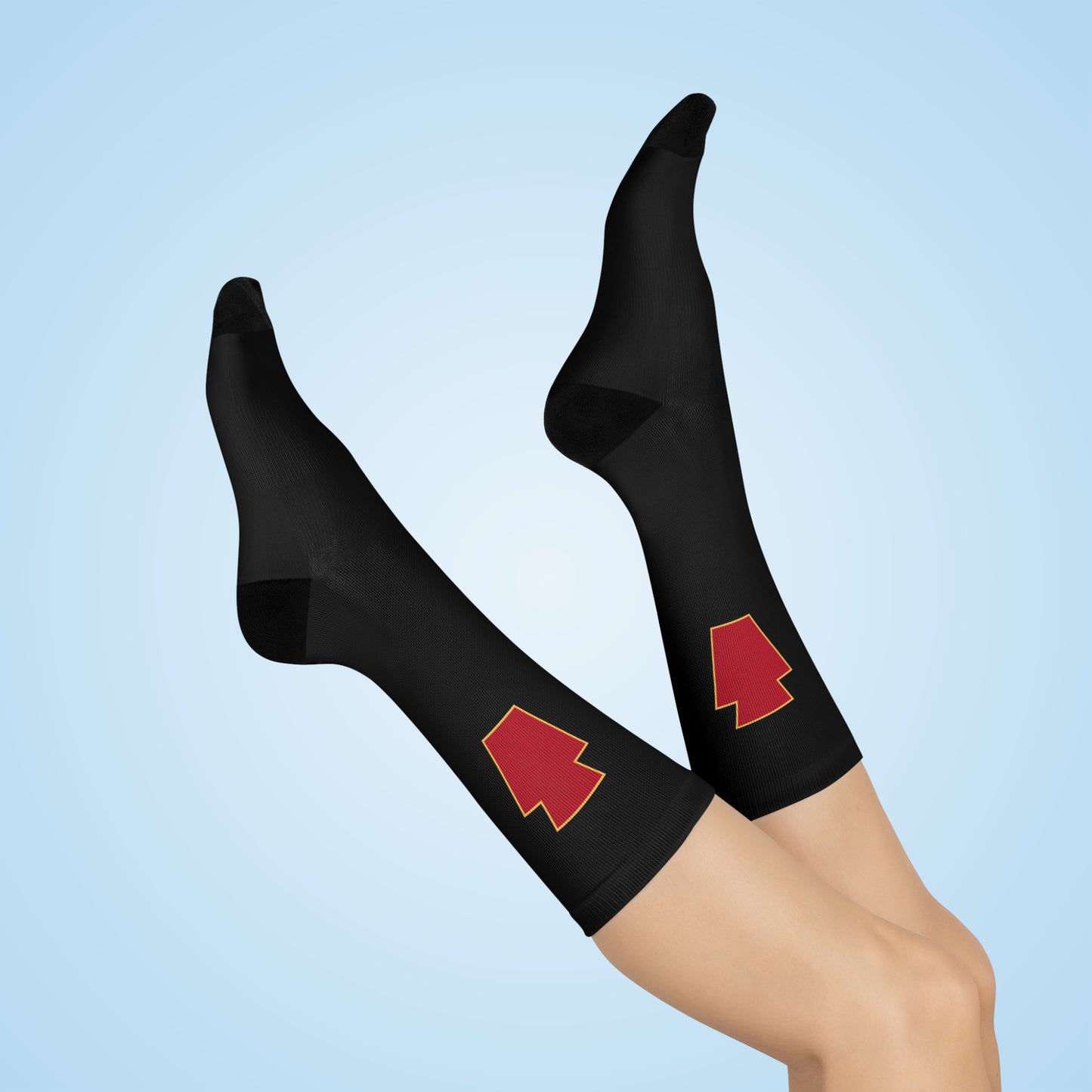 Red Keystone Cushioned Crew Socks