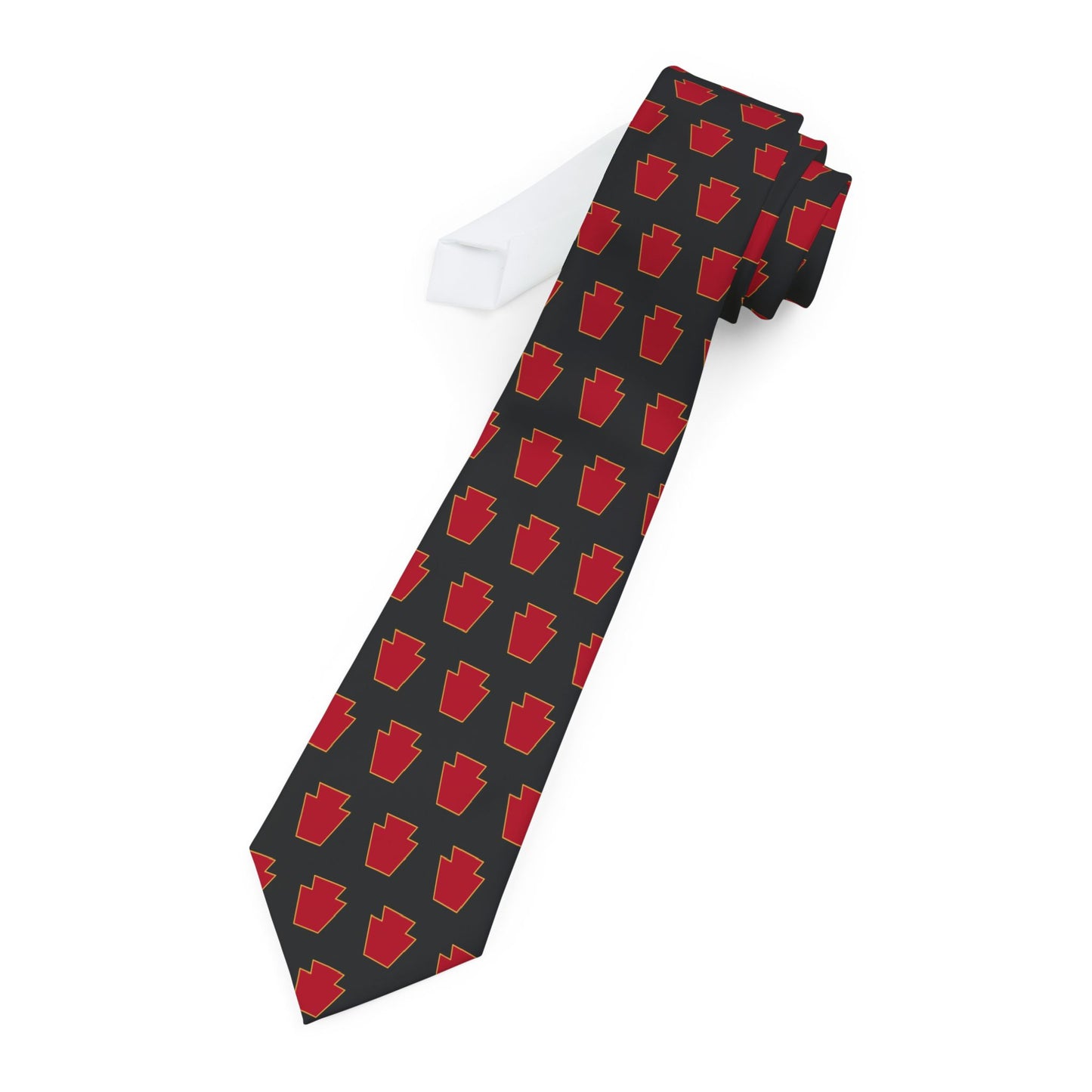 Red Keystone Pattern Necktie