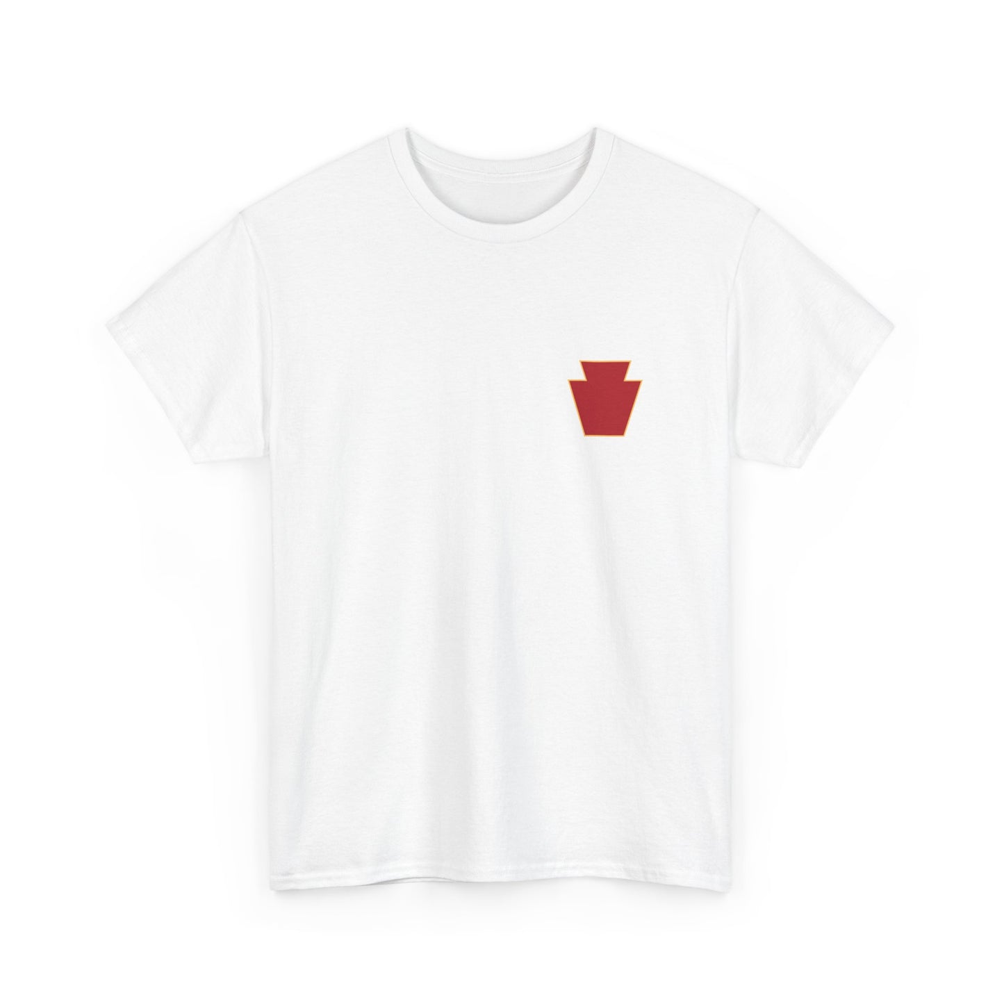 28th ID Simple Red Keystone - Unisex Cotton T-Shirt