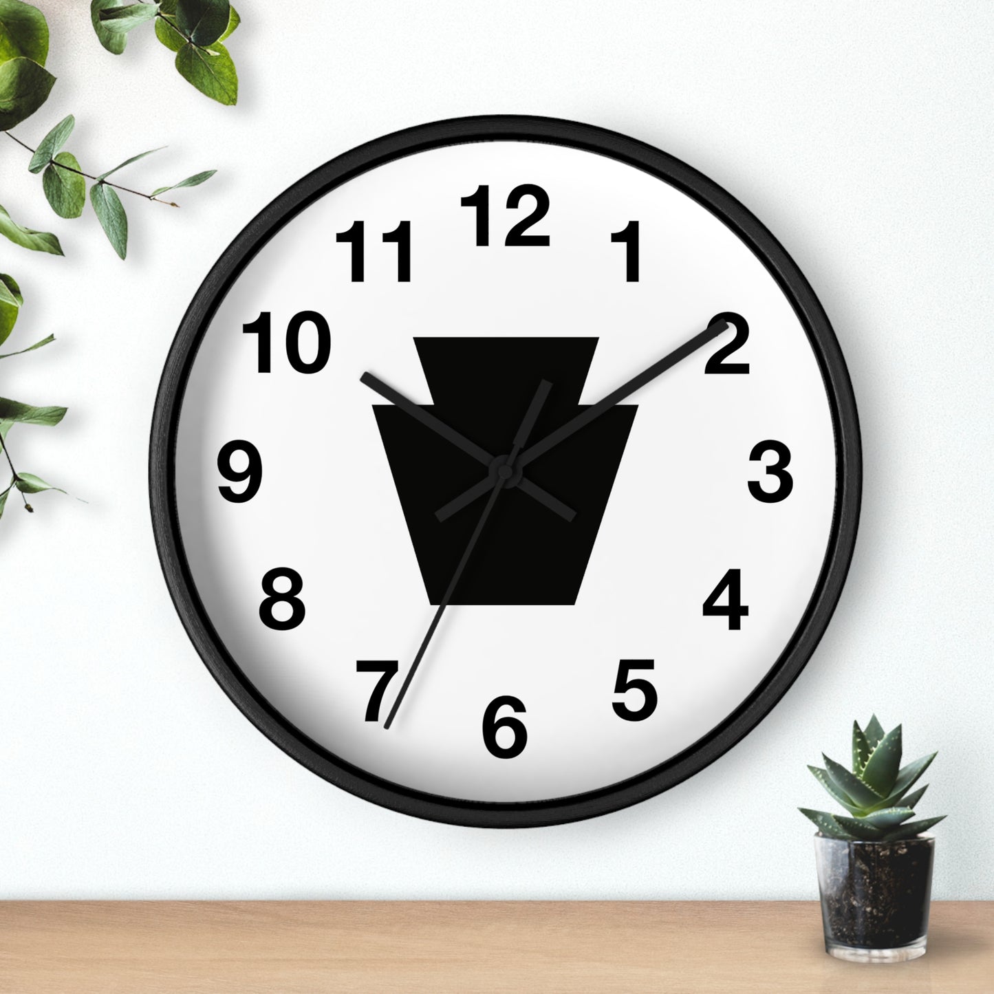 Black Keystone Wall Clock