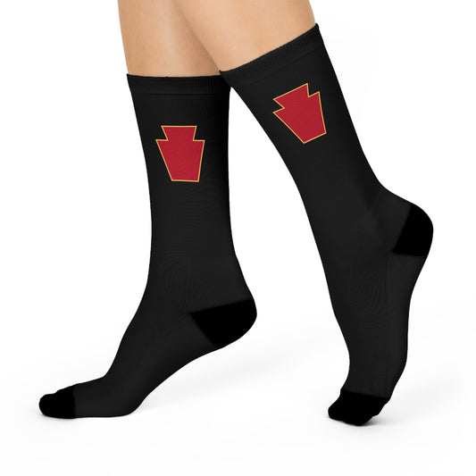 Red Keystone Cushioned Crew Socks