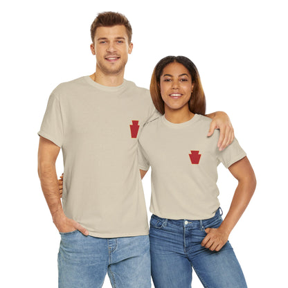 28th ID Simple Red Keystone - Unisex Cotton T-Shirt